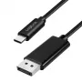 Καλώδιο Logilink CUA0130 USB 3.2 Gen2 Type-C, C/M σε DP/M, 8K/60 Hz, νάιλον, μέταλλο, μαύρο, 1 m