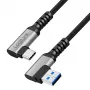 Καλώδιο LogiLink CU0473 USB 3.2 Gen1 Type-C, A/M 90° σε C/M 90°, 5 Gbps, 60W, μεταλλικό, ασημί/μαύρο, 2 m