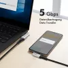 Καλώδιο LogiLink CU0473 USB 3.2 Gen1 Type-C, A/M 90° σε C/M 90°, 5 Gbps, 60W, μεταλλικό, ασημί/μαύρο, 2 m