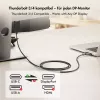 Καλώδιο Logilink CUA0132 USB 3.2 Gen2 Type-C, C/M σε DP/M, 8K/60 Hz, νάιλον, μέταλλο, μαύρο, 3 m