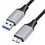 Καλώδιο USB 3.0 Logilink CU0291, A/M σε Micro-USB/M, 5 Gbps, νάιλον, μέταλλο, μαύρο/ασημί, 2 m