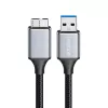 Καλώδιο USB 3.0 Logilink CU0291, A/M σε Micro-USB/M, 5 Gbps, νάιλον, μέταλλο, μαύρο/ασημί, 2 m