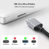Καλώδιο USB 3.0 Logilink CU0291, A/M σε Micro-USB/M, 5 Gbps, νάιλον, μέταλλο, μαύρο/ασημί, 2 m