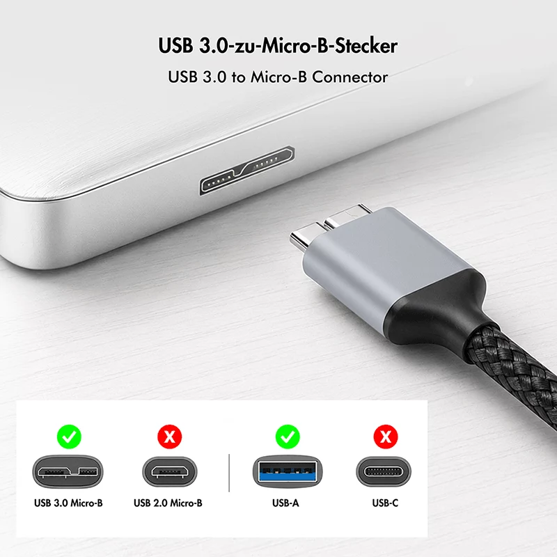 Καλώδιο USB 3.0 Logilink CU0291, A/M σε Micro-USB/M, 5 Gbps, νάιλον, μέταλλο, μαύρο/ασημί, 2 m