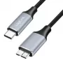 Καλώς Logilink CU0199 USB 3.2 Gen1 Type-C, C/M σε Micro-USB/M, 5 Gbps, νάιλον, μέταλλο, μαύρο/ασημί, 2 m