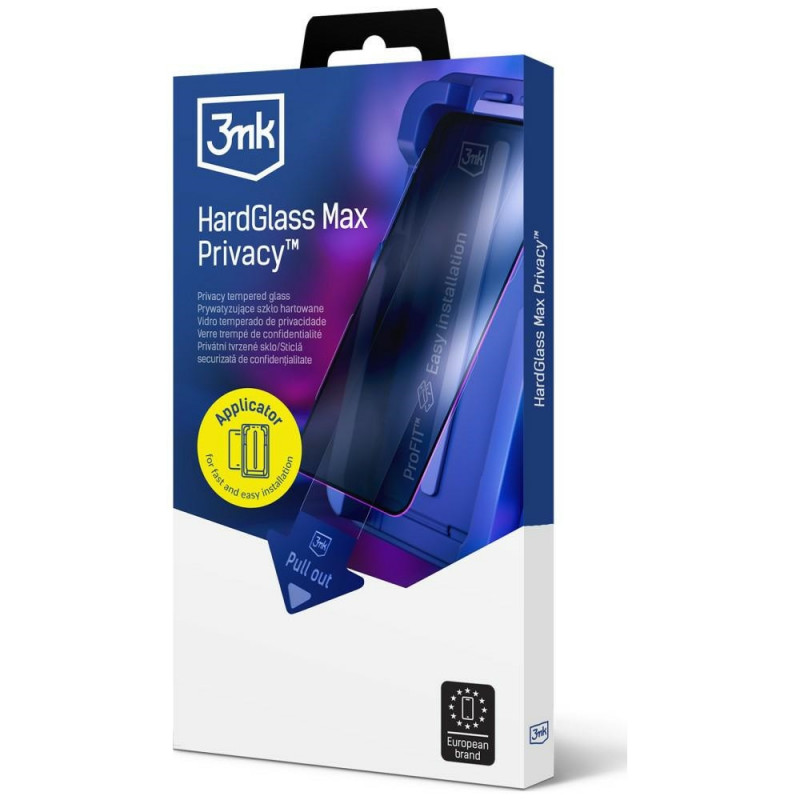 3MK HardGlass Max Privacy θωρακισμένο γυαλί προστασίας απορρήτου με εφαρμογέα για Samsung Galaxy S25 Edge, μαύρο