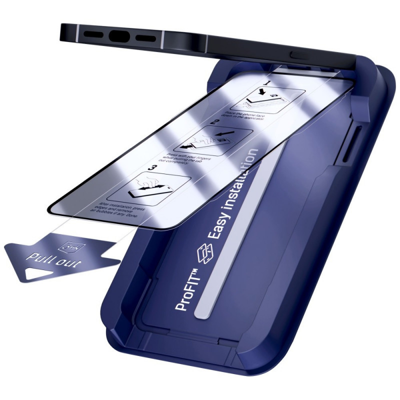 3MK HardGlass Max σκληρυμένο γυαλί με εφαρμογέα για Apple iPhone 13 / 13 Pro / 14 / 16e / 17e, μαύρο