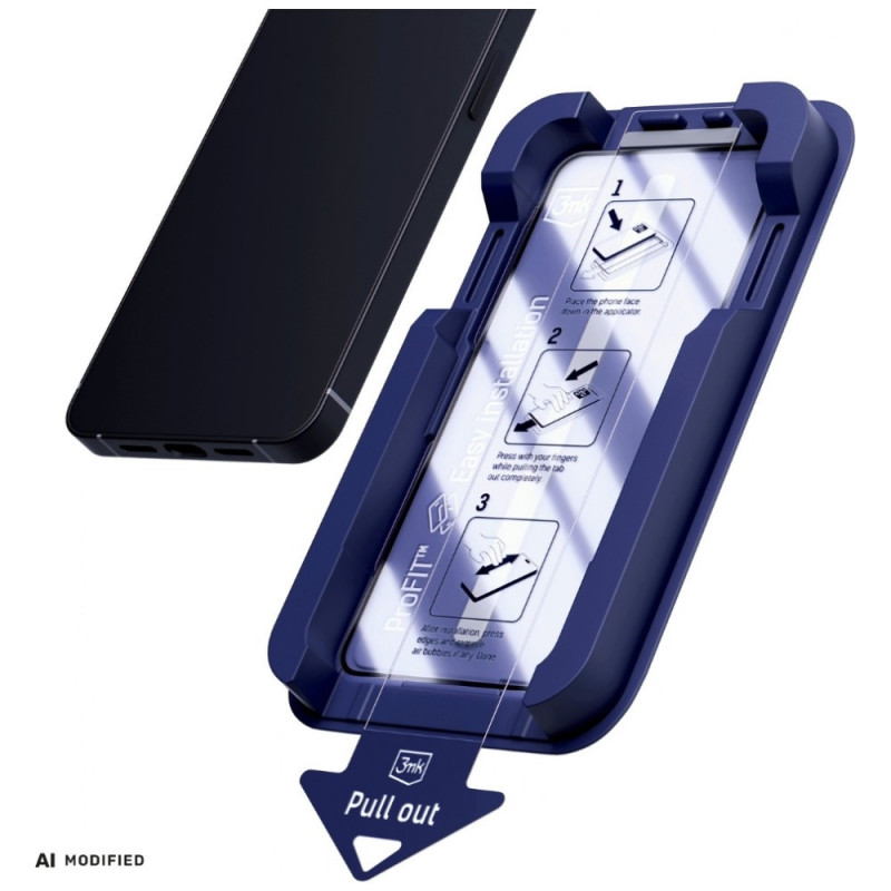 3MK HardGlass Max Ενισχυμένο Γυαλί με Εφαρμογέα για Apple iPhone 15 / 16, μαύρο