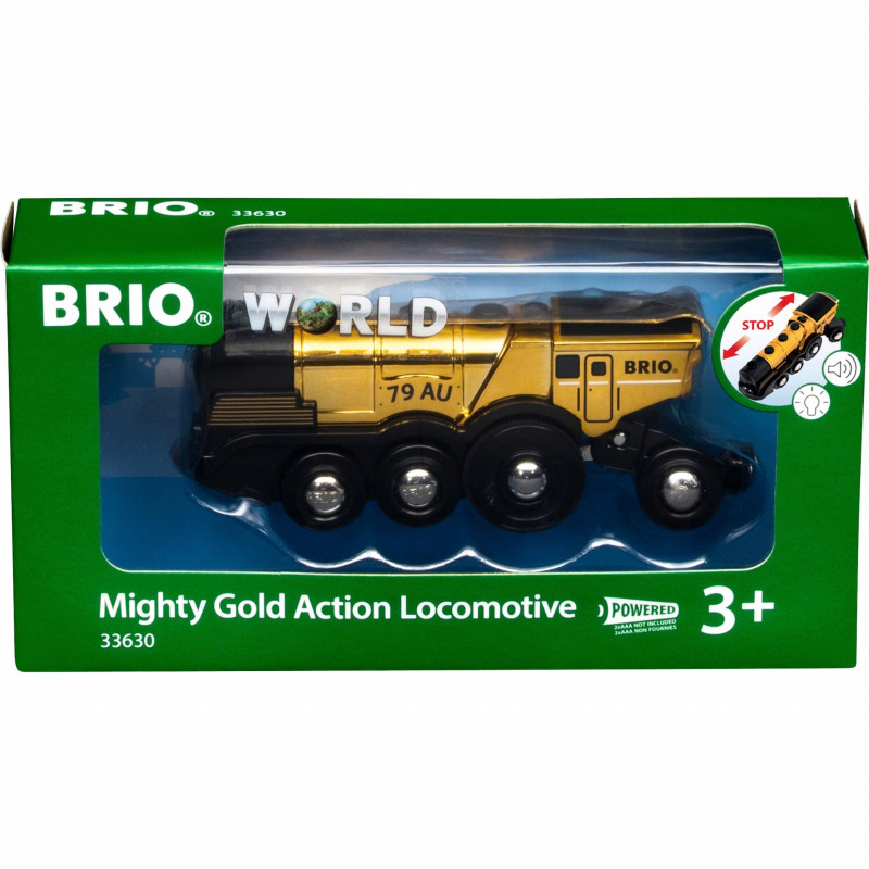 BRIO World χρυσή ατμομηχανή με μπαταρία, φως και ήχο (33630)