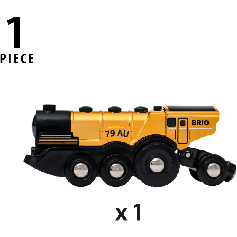 BRIO World χρυσή ατμομηχανή με μπαταρία, φως και ήχο (33630)