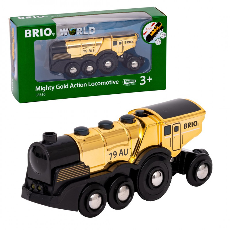 BRIO World χρυσή ατμομηχανή με μπαταρία, φως και ήχο (33630)