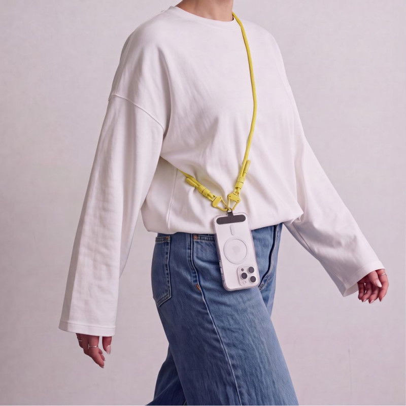 Tech-Protect C5SD Λουράκι τηλεφώνου crossbody από σχοινί, 80 cm, κίτρινο Canary