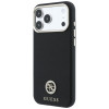 Guess GUE005537-0 Grained Round Strass Logo MagSafe θήκη για Apple iPhone 18 Pro Max / 17 Pro Max, μαύρη