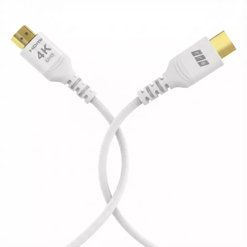 EFB Elektronik HDMI-20-00014 Καλώδιο HDMI High Speed με Ethernet, 4K60Hz, 18 Gbit/s, 3 m, Λευκό, συμβατό με HDMI 2.0