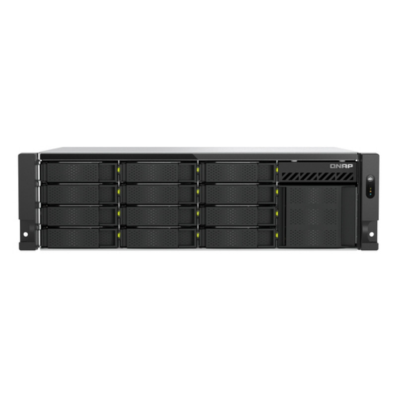 QNAP TS-h1655XeU-RP-8G NAS rack 16 θέσεων μικρού βάθους, 8 GB RAM, 2x 10GbE, πλεονάζον τροφοδοτικό