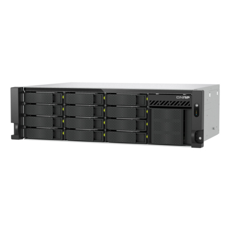 QNAP TS-h1655XeU-RP-8G NAS rack 16 θέσεων μικρού βάθους, 8 GB RAM, 2x 10GbE, πλεονάζον τροφοδοτικό