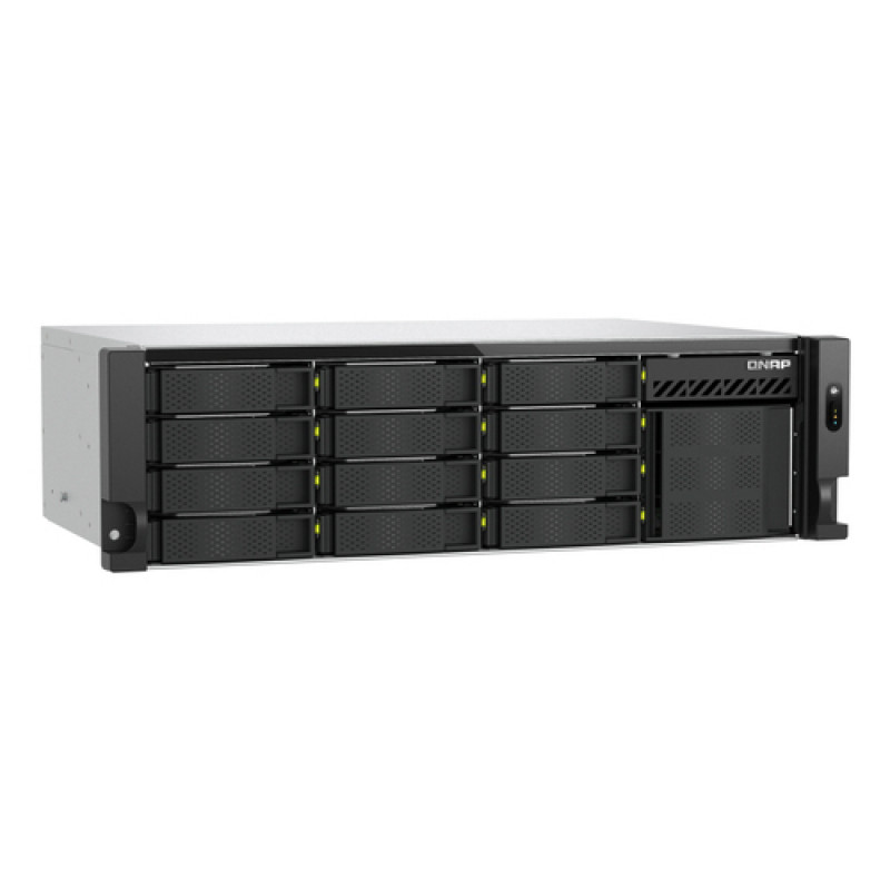 QNAP TS-h1655XeU-RP-8G NAS rack 16 θέσεων μικρού βάθους, 8 GB RAM, 2x 10GbE, πλεονάζον τροφοδοτικό