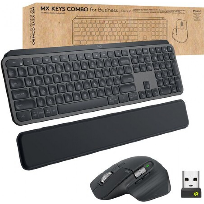 Logitech MX Keys Combo for Business σετ πληκτρολογίου και ποντικιού (920-010929), γραφίτης, ιταλικό QWERTY