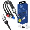 3MK Hyper Cable N-SERIES 6in1 USB-C / USB-A σε USB-C / MicroUSB / Lightning, καλώδιο QC 3.0, 18 W (9 V / 2 A), 1.2 m, μαύρο