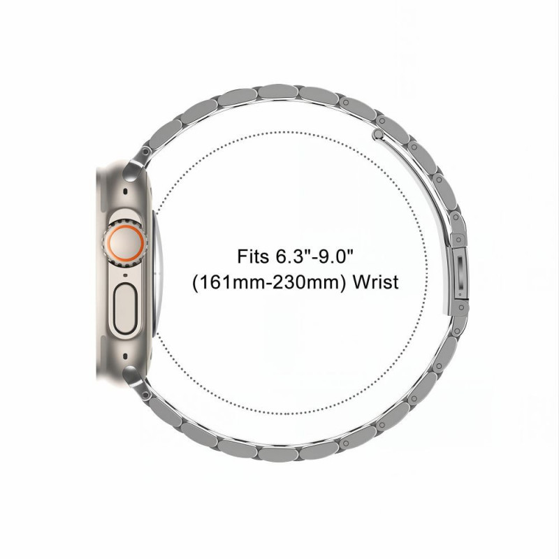 Tech-Protect Stainless λουράκι από ανοξείδωτο ατσάλι για Apple Watch 8 / 9 / 10 / 11 / 12 / SE / Ultra (44 / 45 / 46 / 49 mm), ασημί