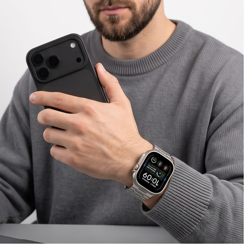Tech-Protect Stainless λουράκι από ανοξείδωτο ατσάλι για Apple Watch 8 / 9 / 10 / 11 / 12 / SE / Ultra (44 / 45 / 46 / 49 mm), ασημί