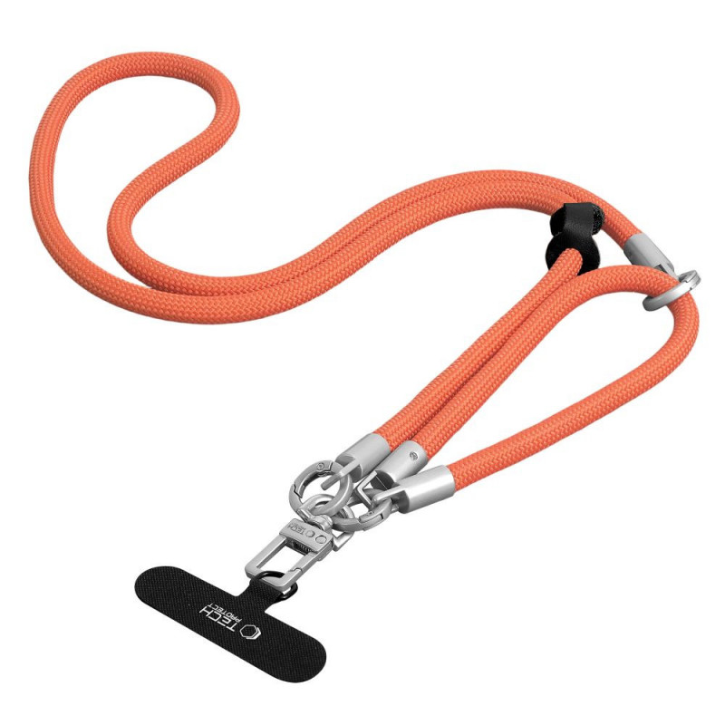Tech-Protect C10S Rope Crossbody & Wrist σετ λουριών τηλεφώνου, Πορτοκαλί/Τιτάνιο