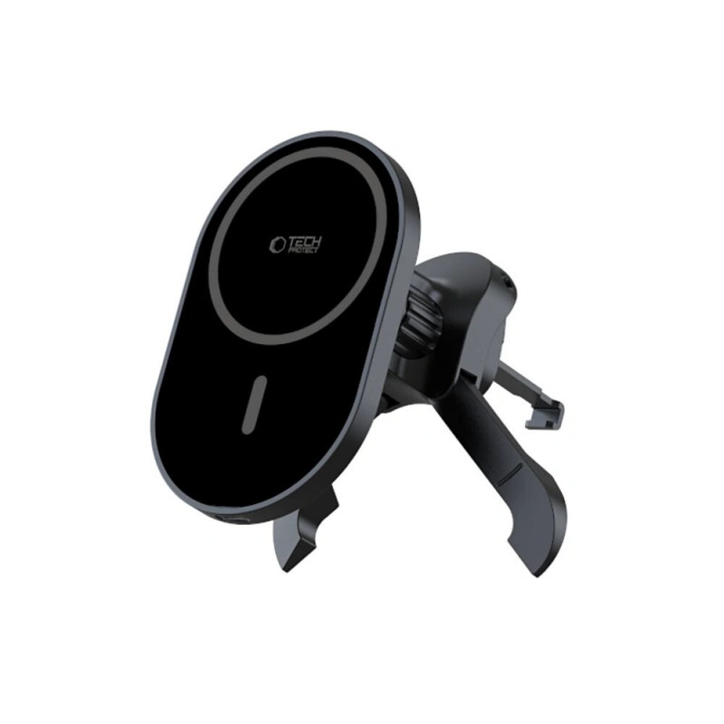 Tech-Protect MM15W-V6 μαγνητική σταθερή βάση αυτοκινήτου MagSafe για αεραγωγό με ασύρματο φορτιστή 15W, μαύρο