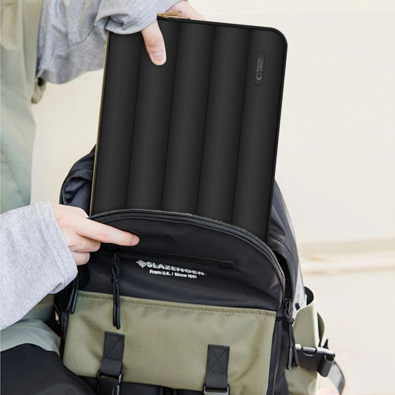 Tech-Protect Puffy THP3474 θήκη laptop 13-14 ιντσών με τσαντάκι αξεσουάρ, μαύρη
