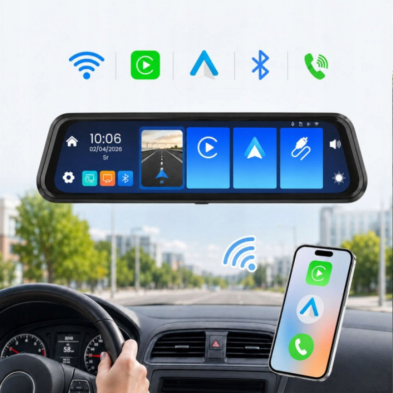 ORLLO Autoplay PRO 4K κάμερα αυτοκινήτου εμπρός και πίσω, GPS, Wi-Fi