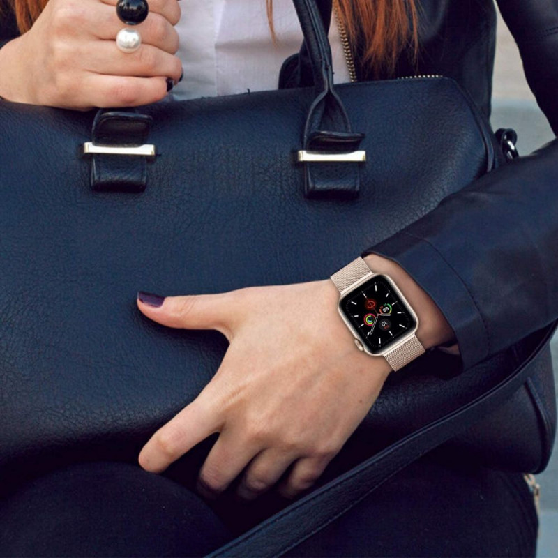 Tech-Protect MilaneseBand Apple Watch 4/5/6/7/SE 44/45 mm ανοξείδωτο ατσάλινο μπρασελέ, ασημί