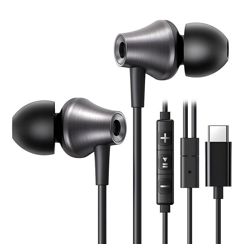 Ugreen EP105 ενσύρματα ενδοωτιαία ακουστικά USB-C, 1.2 m, μαύρα