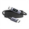 Ugreen L530 καλώδιο USB-C σε USB-C, PD 240 W, 480 Mbps, με οθόνη, 2 m, μαύρο