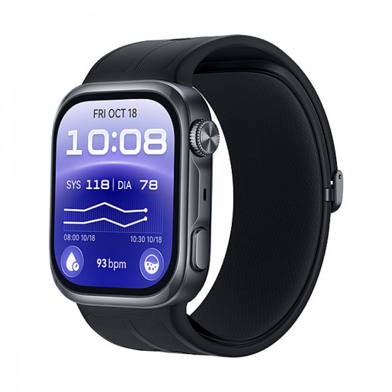 Huawei Watch D3 Riva-B10 έξυπνο ρολόι 46 mm, αλουμινένια θήκη, λαστιχένιο λουράκι, μαύρο (55020KBU)