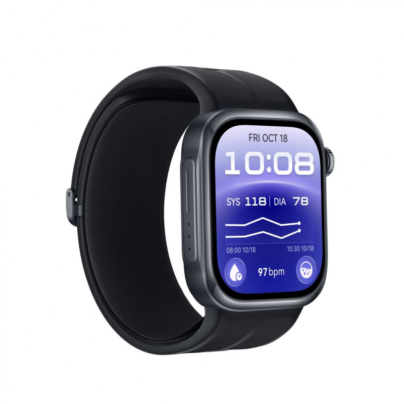 Huawei Watch D3 Riva-B10 έξυπνο ρολόι 46 mm, αλουμινένια θήκη, λαστιχένιο λουράκι, μαύρο (55020KBU)
