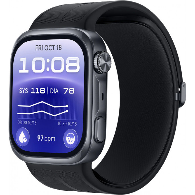 Huawei Watch D3 Riva-B10 έξυπνο ρολόι 46 mm, αλουμινένια θήκη, λαστιχένιο λουράκι, μαύρο (55020KBU)