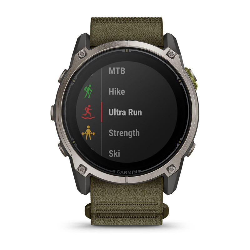 Έξυπνο ρολόι GPS Garmin Enduro 4 με υφασμάτινο λουράκι ComfortFit σκούρου ελιάς (010-04799-01)