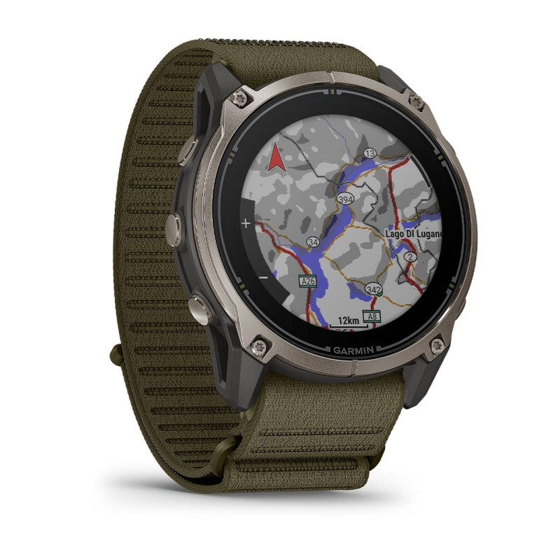 Έξυπνο ρολόι GPS Garmin Enduro 4 με υφασμάτινο λουράκι ComfortFit σκούρου ελιάς (010-04799-01)