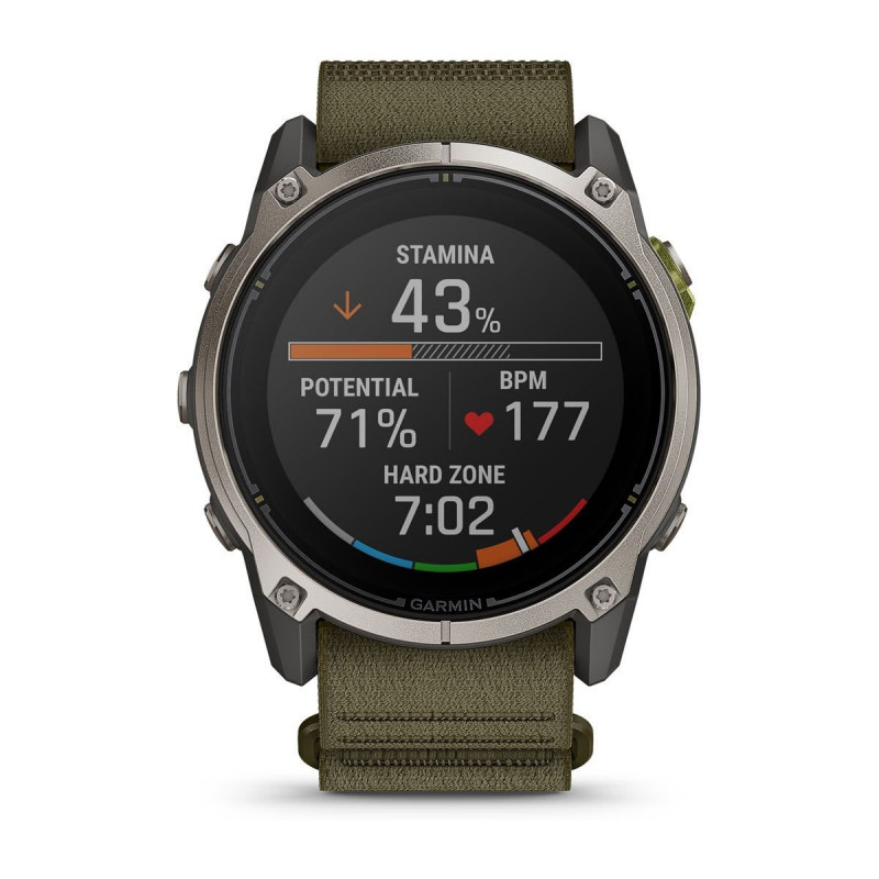 Έξυπνο ρολόι GPS Garmin Enduro 4 με υφασμάτινο λουράκι ComfortFit σκούρου ελιάς (010-04799-01)