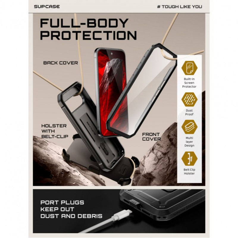 Θήκη Supcase Unicorn Beetle Pro για Google Pixel 11 Pro, μαύρη