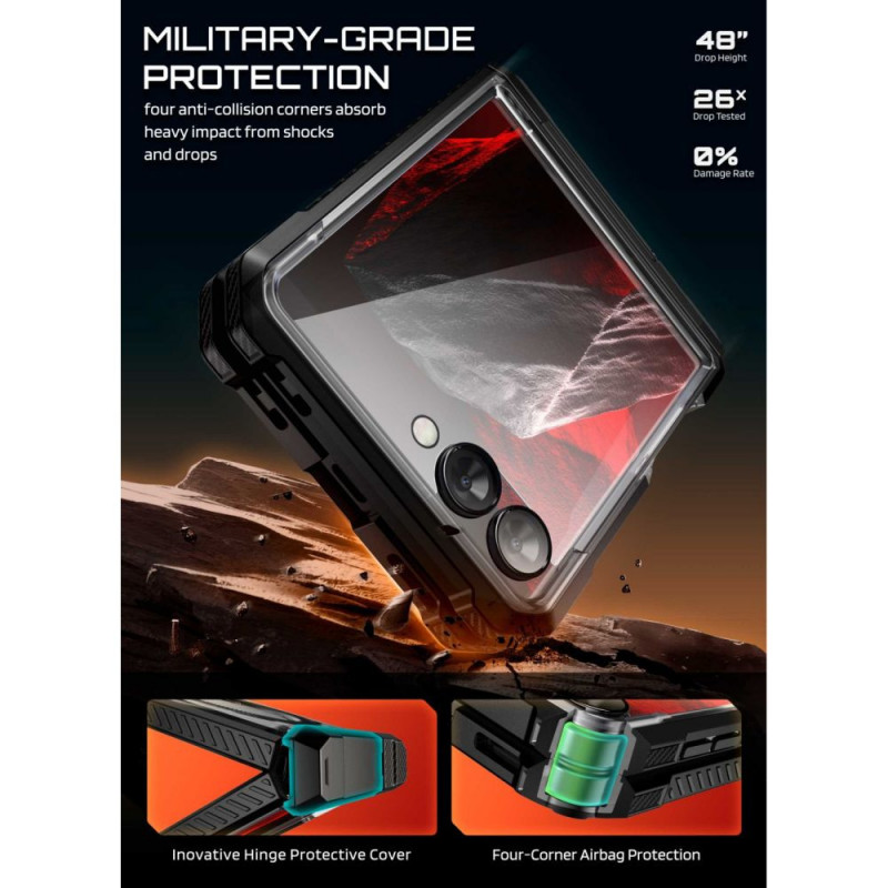 Supcase Unicorn Beetle Grip Mag MagSafe θήκη για Samsung Galaxy Z Flip 8, μαύρη
