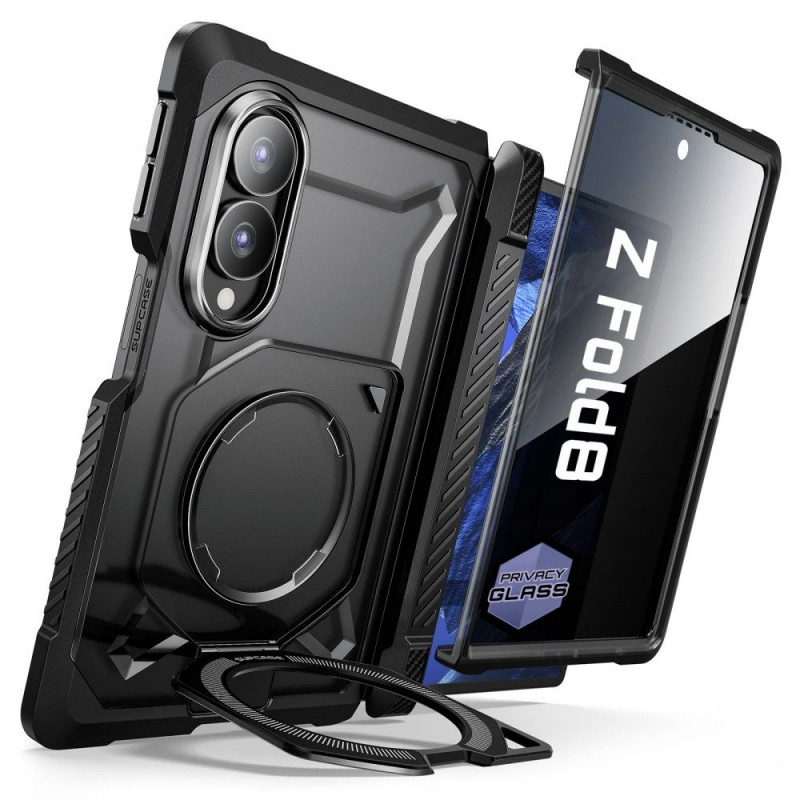 Supcase UB Grip Mag MagSafe Privacy Θήκη με γυαλί προστασίας προσωπικών δεδομένων για Samsung Galaxy Z Fold 8, Μαύρη