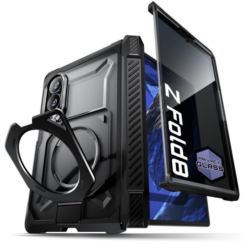 Supcase UB Grip Mag MagSafe Privacy Θήκη με γυαλί προστασίας προσωπικών δεδομένων για Samsung Galaxy Z Fold 8, Μαύρη