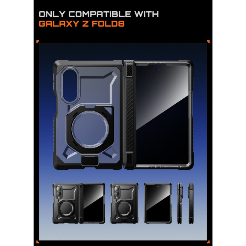 Supcase UB Grip Mag MagSafe Privacy Θήκη με γυαλί προστασίας προσωπικών δεδομένων για Samsung Galaxy Z Fold 8, Μαύρη
