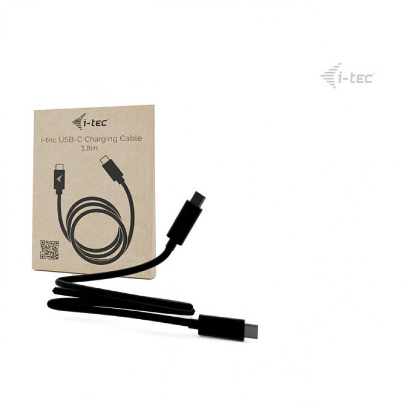 i-tec Καλώδιο φόρτισης USB-C, 1,8 m, USB Power Delivery έως 100 W, μαύρο