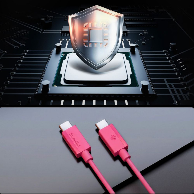 Spigen EB6010CC Essential καλώδιο USB-C σε USB-C 60W 100 cm, ροζ
