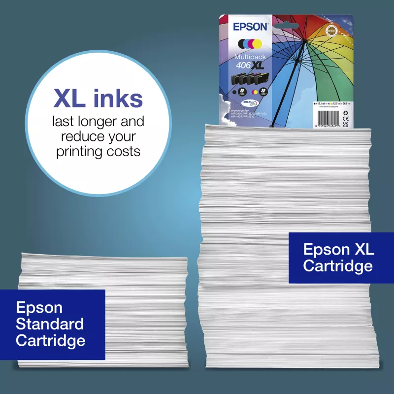 Epson 406XL Umbrella DURABrite Ultra πολλαπλή συσκευασία EasyMail πακέτο 4, XL (C13T17H64510)