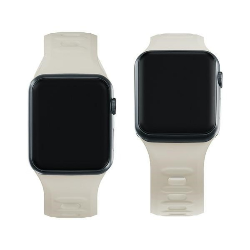 Λουράκι ρολογιού σιλικόνης 3mk για Apple Watch 42/44/45/49 mm, μπεζ
