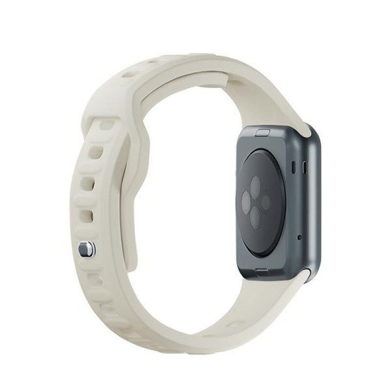 Λουράκι ρολογιού σιλικόνης 3mk για Apple Watch 42/44/45/49 mm, μπεζ