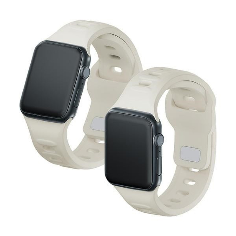 Λουράκι ρολογιού σιλικόνης 3mk για Apple Watch 42/44/45/49 mm, μπεζ