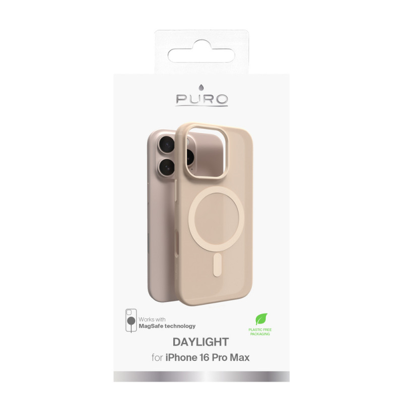 Puro Daylight MagSafe θήκη σιλικόνης για iPhone 16 Pro Max, μπεζ